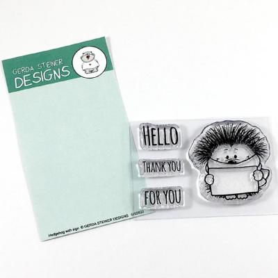 Gerda Steiner Clearstamps - Hedgehog with Sign